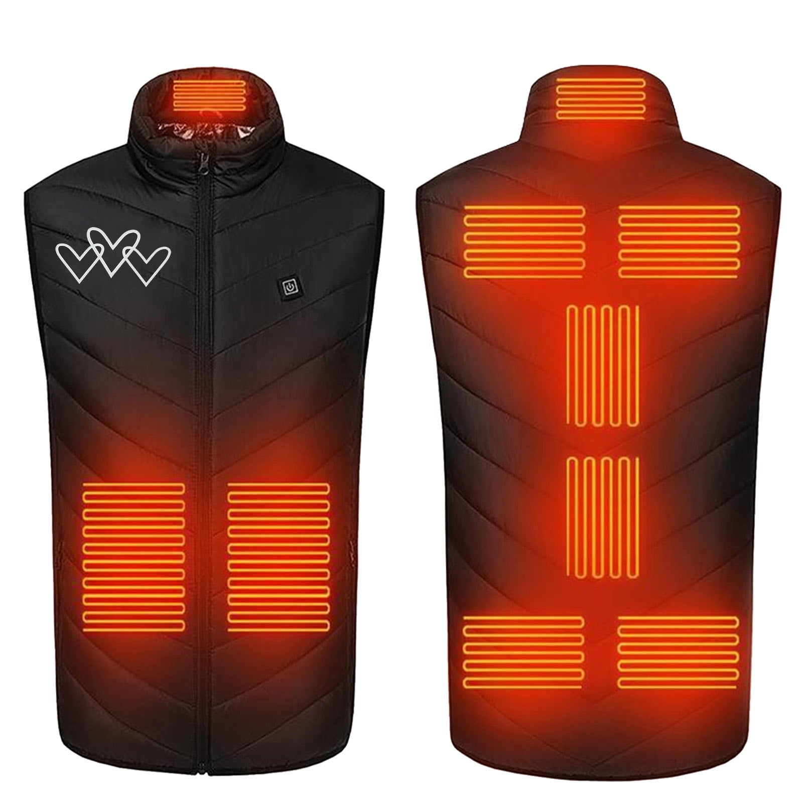 Heated Vest for Men Women 9 Heated Zones Updated Heart Print Heated
