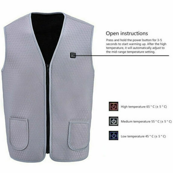 Heated Vest for Men Women Rechargeable USB Electric Vest Jacket Heating Thermal Vest Winter Warm Vest for Skiing Hiking Camping Motorcycle Travel, Battery Not Included