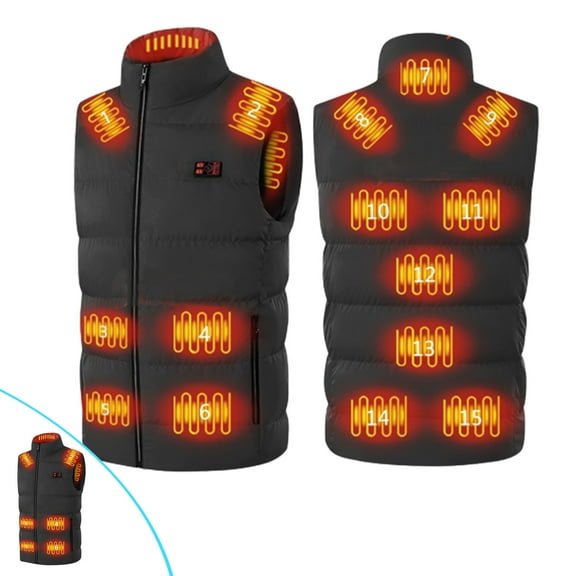 Heated Vest for Men WomenUnisex Winter Hooded Heated Outerwear for Men Women, Lightweight USB Electric Heated Clothing Waistcoat with 3 Heating, Adjustable Size (Battery Pack Not Included)