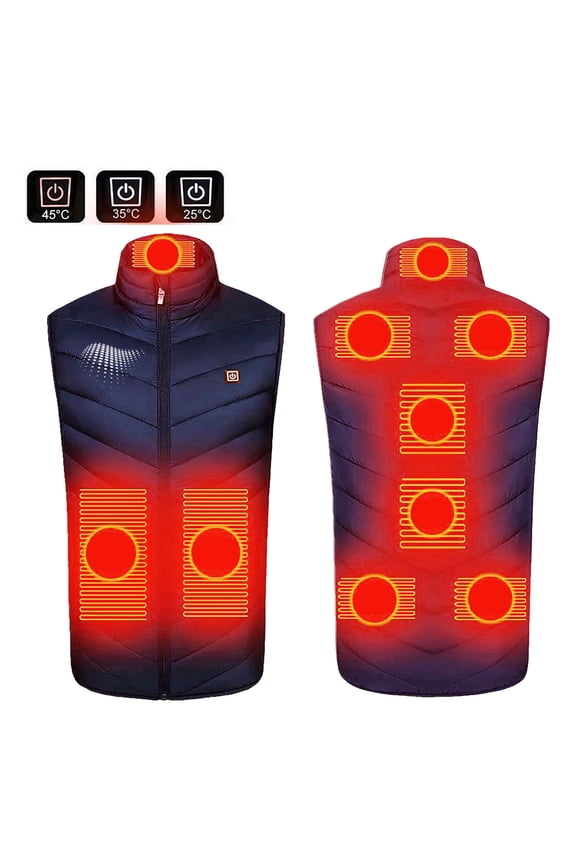 Heated Vest USB Electric Heated Vest Heating Jacket Winter Vests for Outdoor Motorcycle Camping Fishing Skiing Blue S