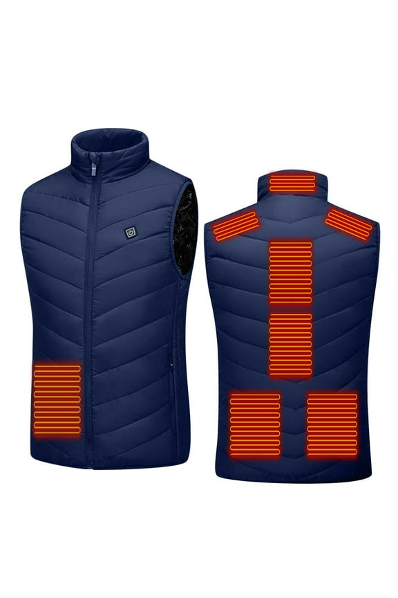 Heated Vest, Unisex Heated Clothing For Men Women, Lightweight Usb Electric Heated Jacket Adjustable Size For Hiking Blue Xxxxxl