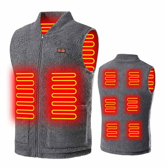 Heated Vest for Women 8 Heating Zone Warm Lightweight Heated Sleeve Unisex Jacket Electric Heated Motorcycle Solid V Neck No Include Battery Warm Winter Casual Tops Grey L