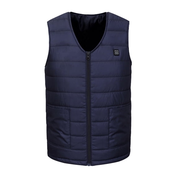 Heated Vest for Women 8 Heating Zone Warm Lightweight Heated Solid V Neck Sleeveless Puffer Unisex Jacket Electric Heated Motorcycle No Include Battery Casual Tops Blue Xxl