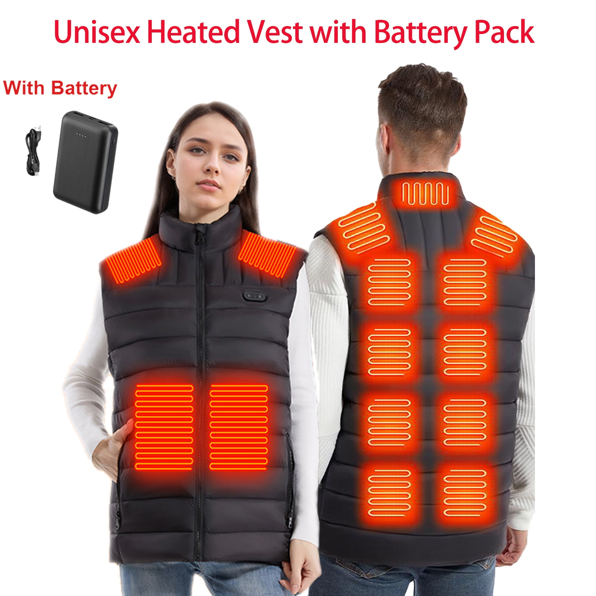 Hotrego Women's Heated Vest With Battery - Lightweight, Waterproof & Smart 5-Zone Temperature Control For Winter