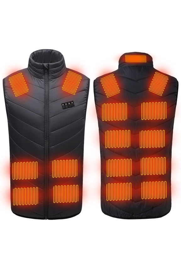 Heated Vest Womens Fast Warm Up 17 Heat Zones Smart Heated Vest Four Control Outdoor Warm Layer Couples Style Electric Sleeveless Jacket Winter Outdoor Ladies Vest