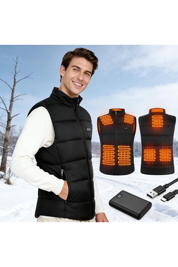 Heated Vest for Men & Women Full Zip,4 Heat Levels,28 Heating Zones,Lightweight Sleeveless Jacket with Zipper Pockets (XL)