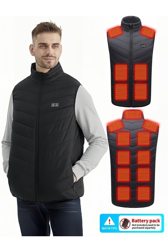 Heated Vest for Men Women, Heating Vest with 17 Heating Zones Up to 8 Hours of Heat, for Hunting, Hiking & Golf Winter Vest, Black