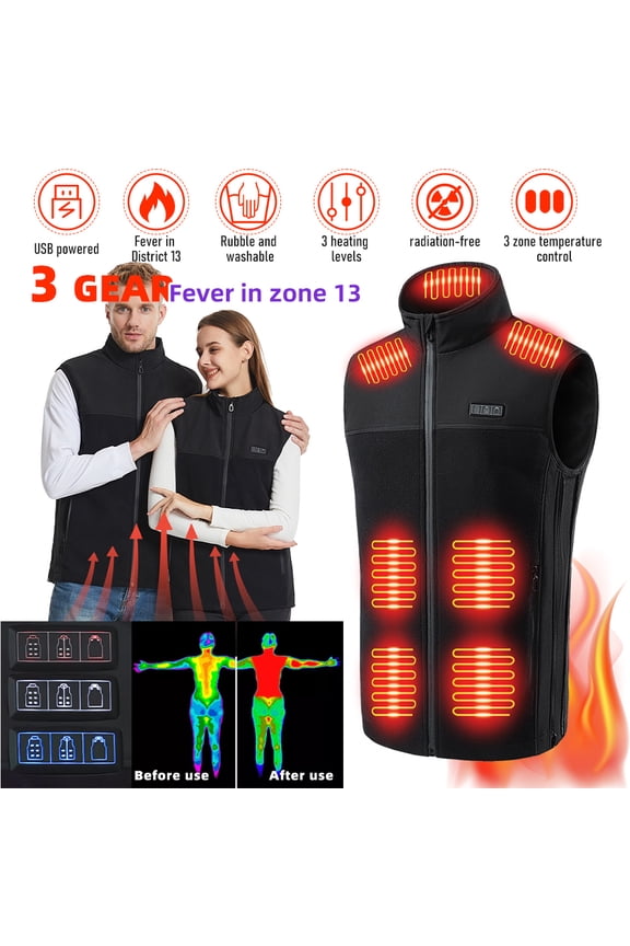 Heated Vest for Men Women,Kepeak Heated Jacket for Men, 3 Heating Levels, Nano Soft Fabric (Battery Pack Not Included)2XL