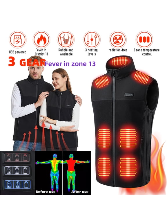 Heated Vest for Men Women,Kepeak Heated Jacket for Men, 3 Heating Levels, Nano Soft Fabric (Battery Pack Not Included)2XL