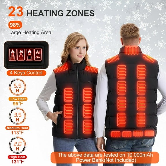 Heated Vest for Men Women Lightweight Heating Vest for Winter Hiking Skiing Skating Outdoor Activities (with 10000mAh Battery), S
