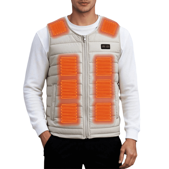 Heated Vest for Men Women Rechargeable Battery Powered Heated Vests for Winter with 22 Heated Zones Color: White Size: S