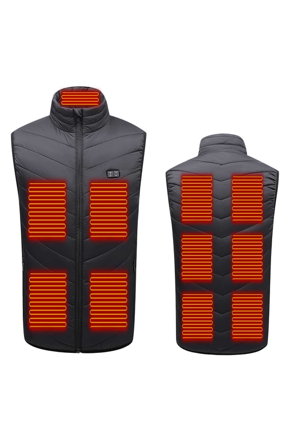 Heated Vest for Men & Women, Smart heated Jacket, 11 Heat Zones,Battery Not Included Down Jacket Quilted Insulated Jacket Black XXXXXL