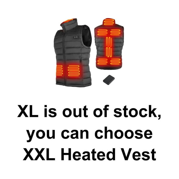 Heated Vest with 10000mAh Battery Pack Lightweight Unisex Heated Clothing Black XL