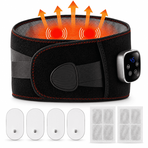 Portable Heating Pad for Back: Cordless Back Massager with 9 Vibration & Adjustable Temperature, Gift for Women Men