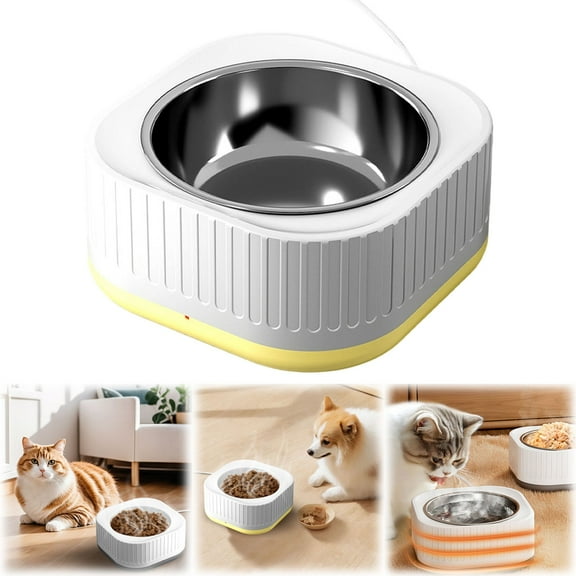 Heated Water Bowl - Cordless Electric Thermostatic Pet Heated Bowl For Dogs & Cats, Outdoor Automatic Warming Dish For Winter Use