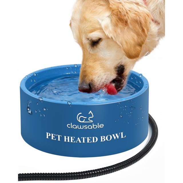 Heated Water Bowl for Dog & Cat Outdoor Heated Dog Bowl Heated Water Dish Waterproof Heated