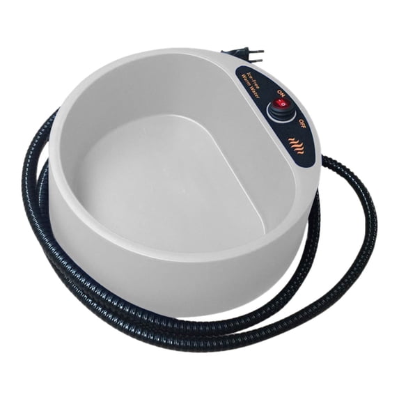 Heated Water Bowl for Pets, 2.2L Automatic Warming Bowl with Chew-Proof Cord, 120V for Dogs Cats in Winter, Energy Efficient with On/Off Switch