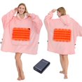 thumbnail image 1 of Heated Wearable Blanket, Oversized Wearable Heated Blanket for Adult, Sherpa Fleece Blanket Hoodie, 1 of 7