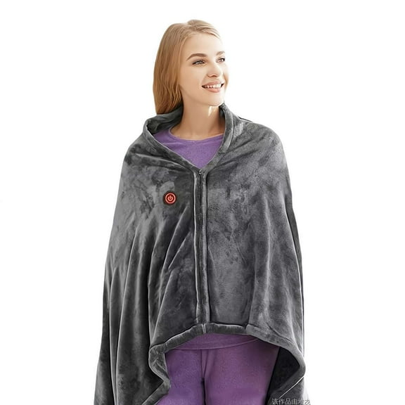 Heated Wearable Shawl, Heated Blanket for Gifts, 55"x30" Cozy Soft Wearable Blanket with3 Heating Levels