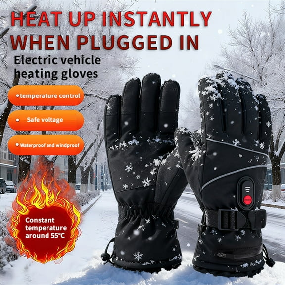 Heated Winter Gloves With Carbon Fiber Heating Gloves For Both Men And Women, 3 Temp Settings & Touchscreen Tips, Waterproof Thinsulate Insulated Gloves For Outdoor Sports,Travel, Cycling, Skiing