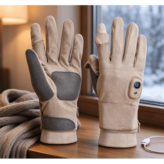 Heated Winter Gloves Rechargeable Electric Hand Warmers with Digital ...