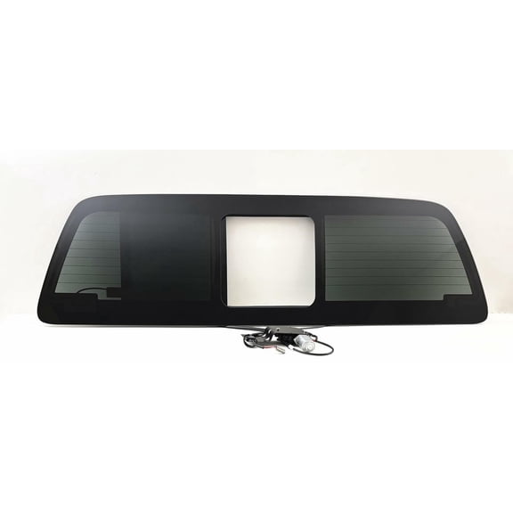 Heated With Motor Included Power Slider Style Back Window Back Glass Compatible with Ford F250 F350 F450 F550 F650 F750 Pickup 2011-2016 Models