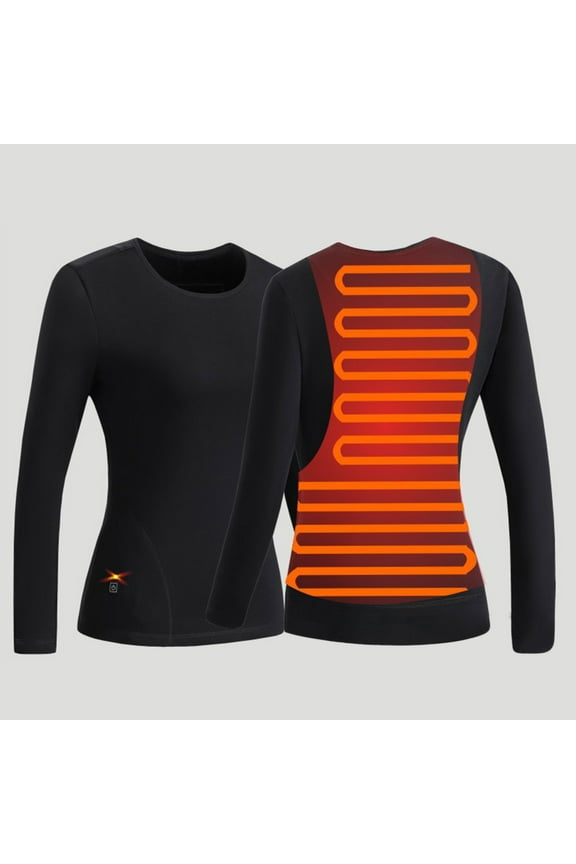 Heated Women's Top under $5! CQCYD Women's Heating Undergarment, Smart Back Warming Knitted Top, USB Powered Thermal Shirt, Long Sleeve Warm Layer for Winter, Cold Weather