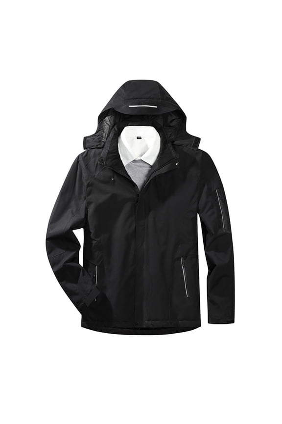 Heated Womens Jacket 3 Heat Zones Usb Charging Detachable Hood Fleece Lined Windproof Mountain Coat Fast Warm Up Long Sleeve Puffer Jacket Regular Fit Women's Coats Jackets Vests