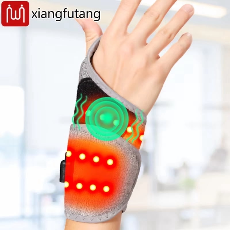 Heated Wrist Massager with Red Light – 3 Heat, Timer, USB