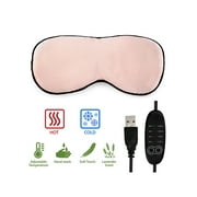 Heated cold Eye Mask with USB Temperature Control Cooling Gel for Puffy Eyes Dry Eye Lavender Flavor Sleeping Eye Cover - Pink