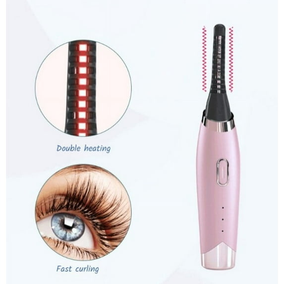 Heated eyelash curlers Fast heat up within 10s,Electric eyelash curler for Women,24 Hours Long Lasting, lash Curler USB Rechargeable(Pink)