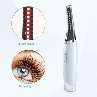 Heated eyelash curlers Fast heat up within 10s,Electric eyelash curler for Women,24 Hours Long Lasting, lash Curler USB Rechargeable(White)