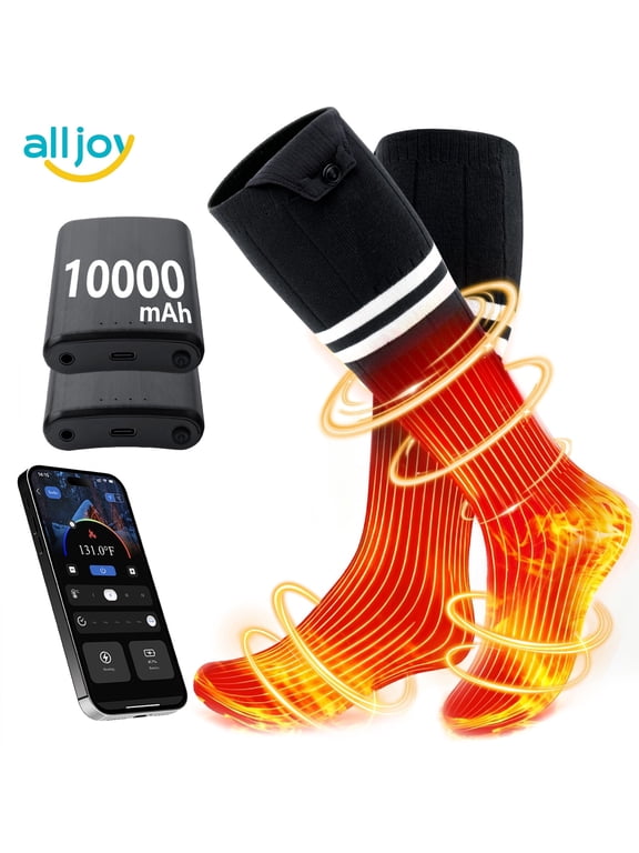 Heated Socks for Men Women 2*10000mAh Rechargeable Electric with APP Control Work up to 10 Hours Winter Warm feet and Outdoor for Hunting/Skiing/Cycling/Camping