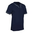 thumbnail image 1 of Heater 2-Button Piped Baseball Jersey, Adult 2X-Large, Navy with White Pipe, 1 of 1