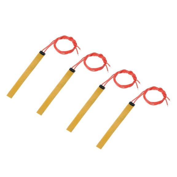 Heater Film Heating Plate, 12V 12W Polyimide Heat Pad, Adhesive PI Heater Elements Film 93mmx10mm, Pack of 4