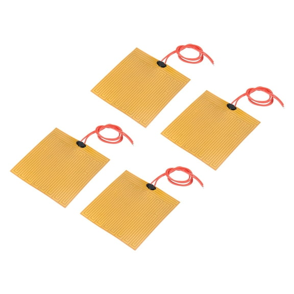 Heater Film Heating Plate, 12V 25W Polyimide Heat Pad, Adhesive PI Heater Elements Film 100mmx100mm, Pack of 4