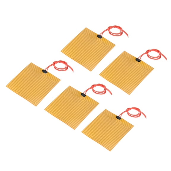 Heater Film Heating Plate, 12V 25W Polyimide Heat Pad, Adhesive PI Heater Elements Film 100mmx100mm, Pack of 5