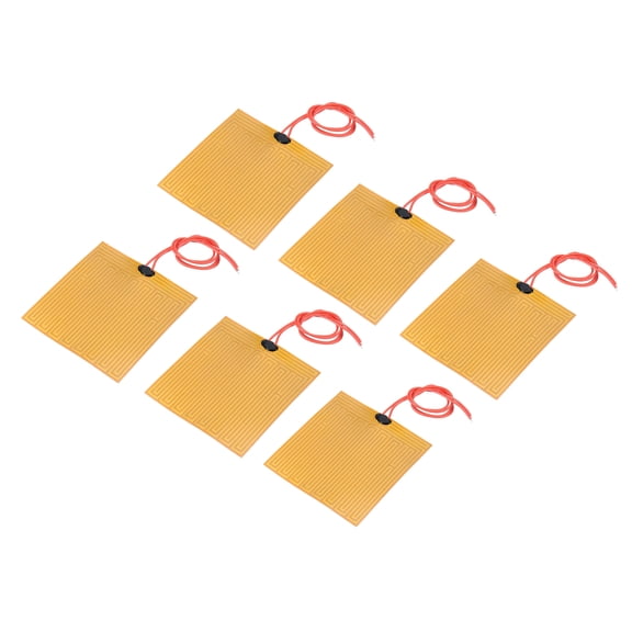 Heater Film Heating Plate, 12V 25W Polyimide Heat Pad, Adhesive PI Heater Elements Film 100mmx100mm, Pack of 6