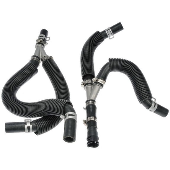 Heater Hose Set - Supply and Return - with Auxiliary Heater - Includes Aluminum Y-Line - Compatible with 2008 - 2009 Dodge Grand Caravan