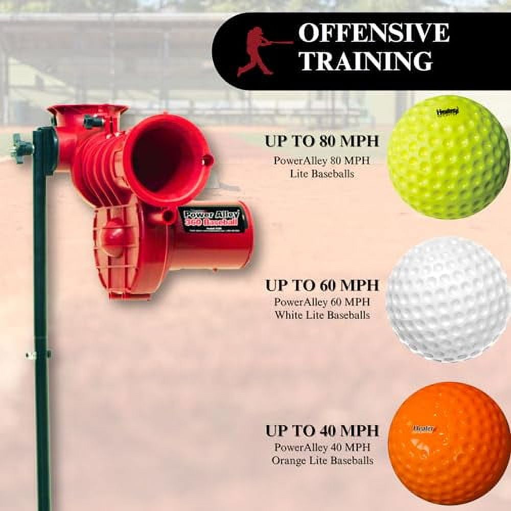 Heater Power Alley Lite 360 Baseball Pitching Machine, Pitches Lite