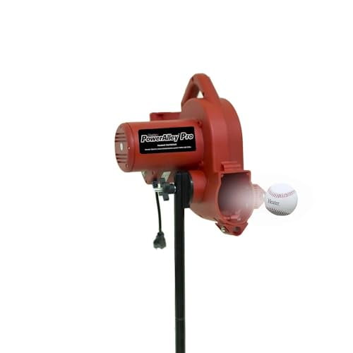 Heater Power Alley Pro Real Baseball Machine, Pitches Real Baseballs Up to 45 MPH, Batting