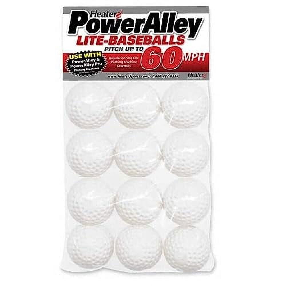 PowerAlley 60 MPH White Lite Baseballs, Pack of 6