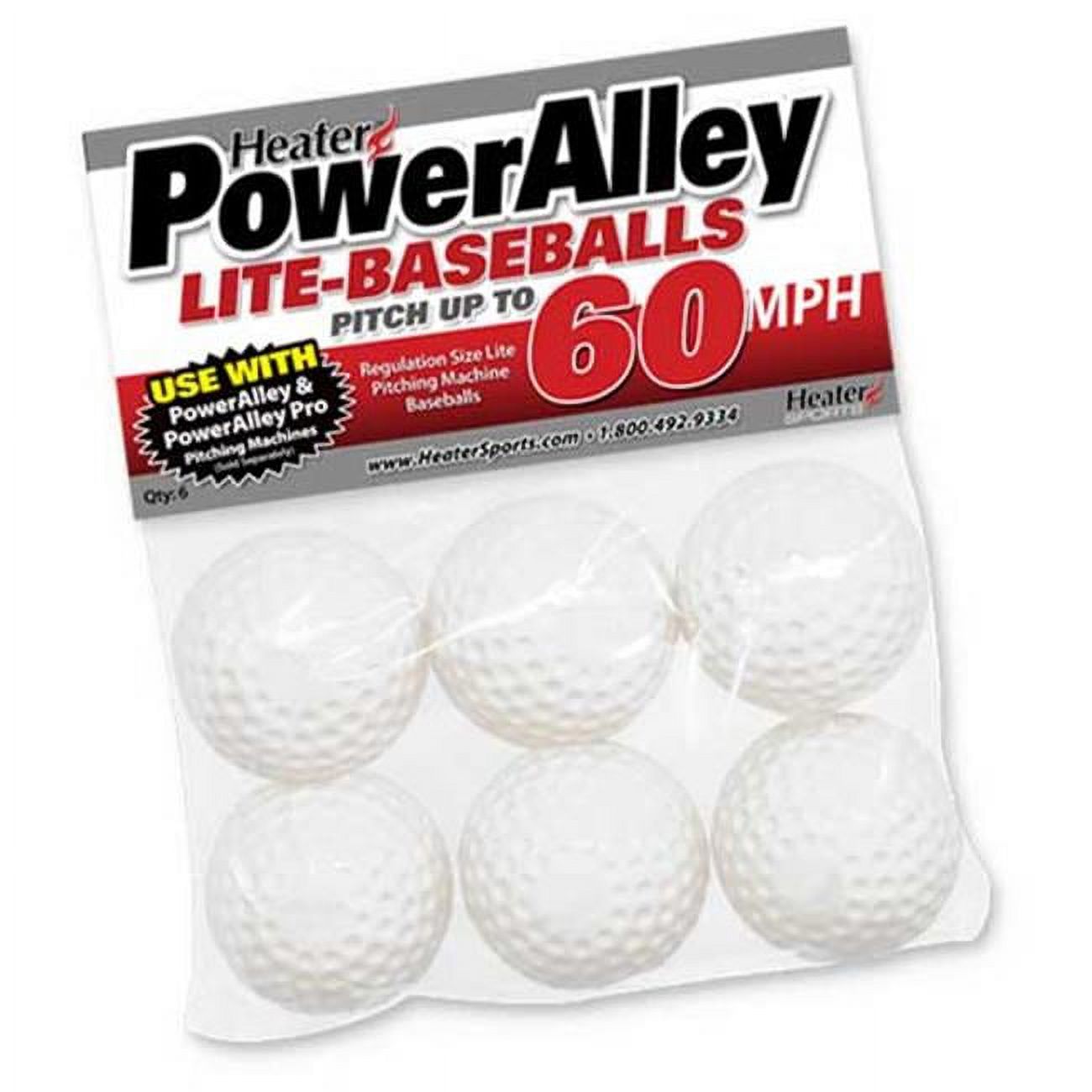Heater Sports Baseballs Lite Power Alley 60 MPH Pack Of 6