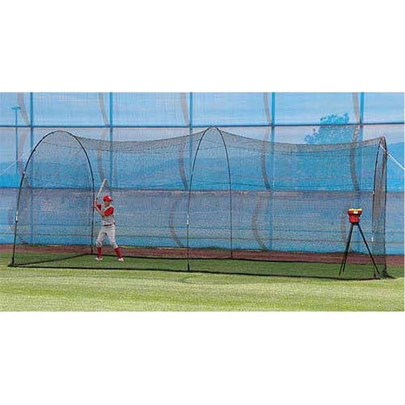 Heater Sports Crusher Fastball & Curveball Mini Ball Pitching Machine With PowerAlley 22' Batting Cage