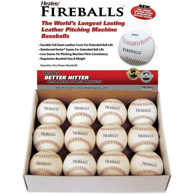 Heater Sports Fireball Kevlar Seamed Genuine Leather Pitching Machine