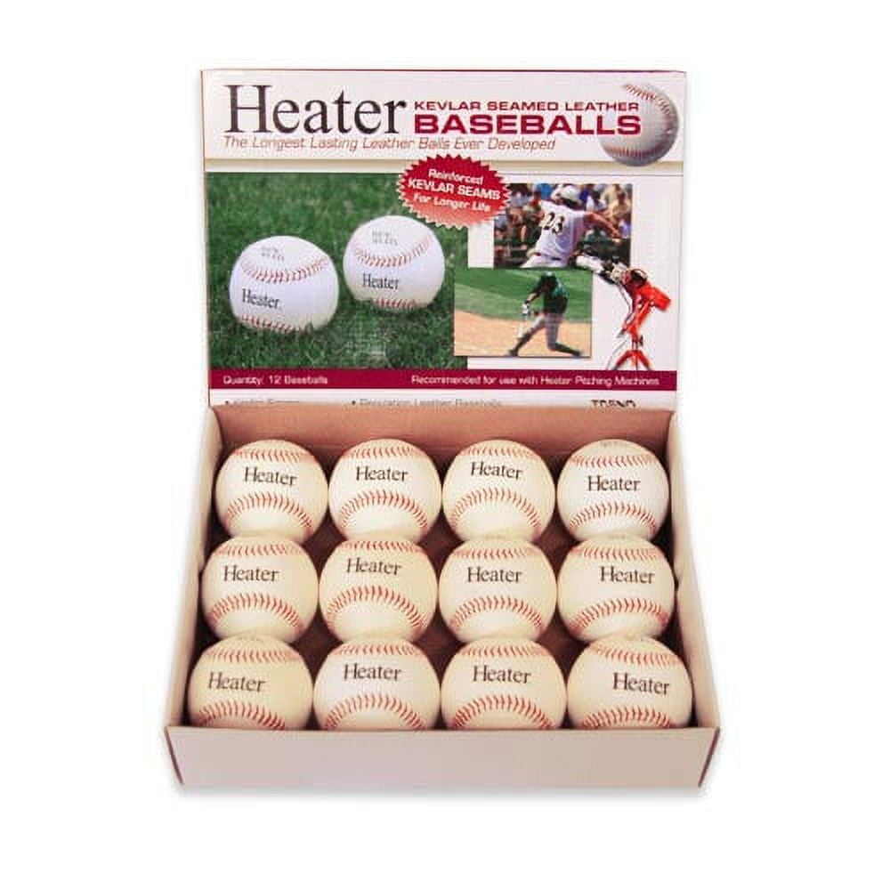 Heater Sports Leather Pitching Machine Training Baseballs, 12 Pack