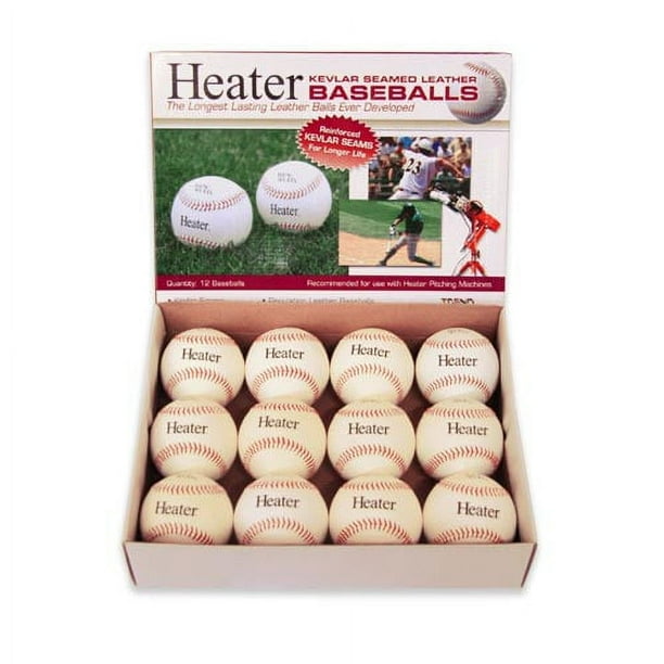 Heater Sports Leather Pitching Machine Training Baseballs, 12 Pack