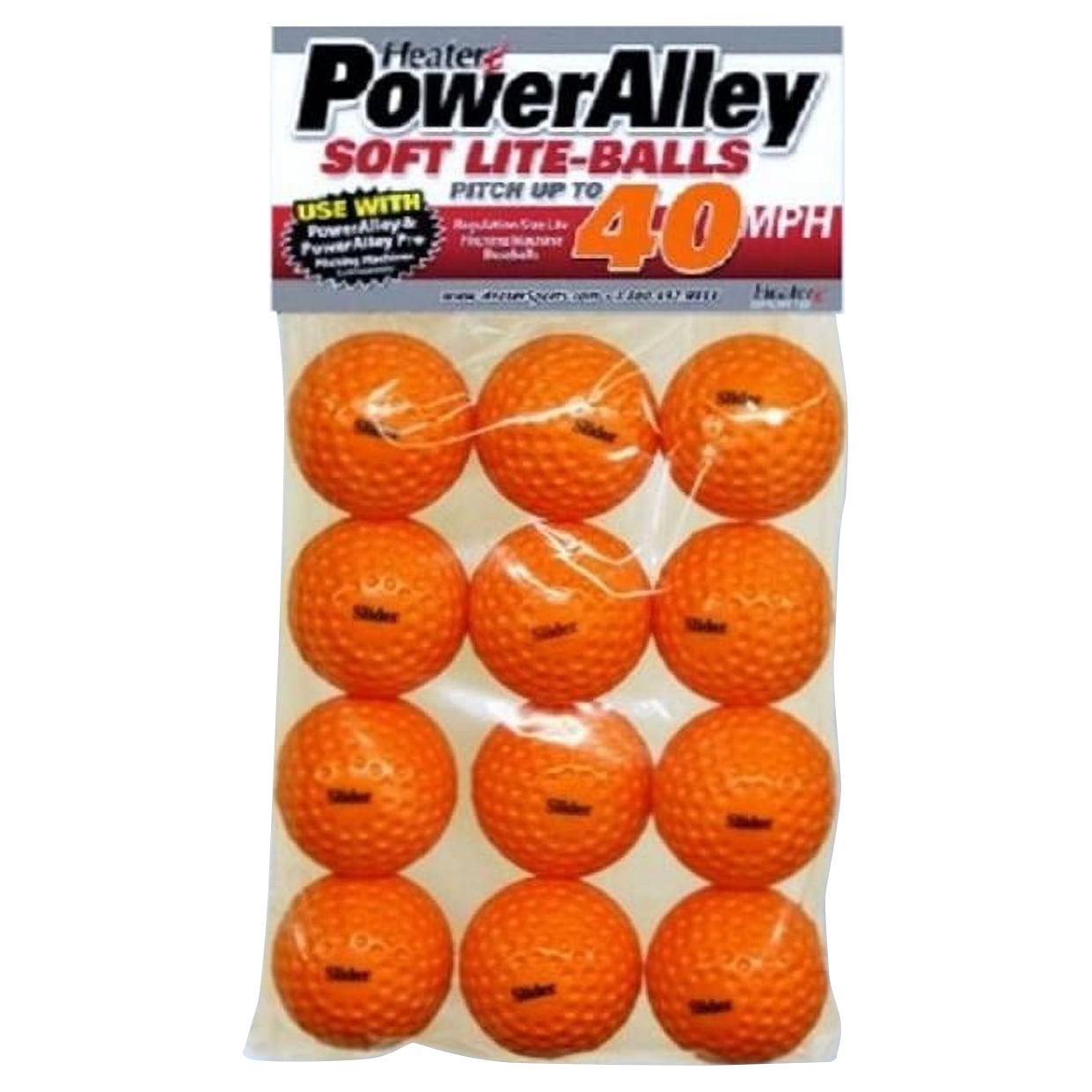 Heater Sports PowerAlley Slider Soft Lite-Balls Lightweight Softballs, Orange, 13 inch Pack of 12