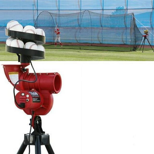 Heater Trend Sports Slider Pitching Machine and PowerAlley Batting Cage