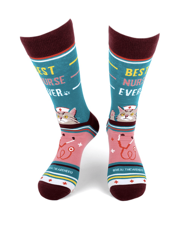 Heath Care Heroes Best Nurse Cat Casual Socks